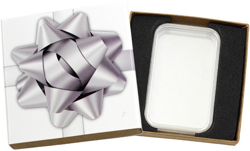 SilverTowne Natural Kraft Paper Gift Box with Silver Bow Box Sleeve & Capsule - Product Packaging [Add $5.00]